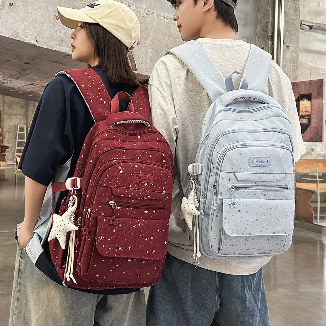 Star-Patterned Backpack with Multiple Compartments LoungeYard — product view 3