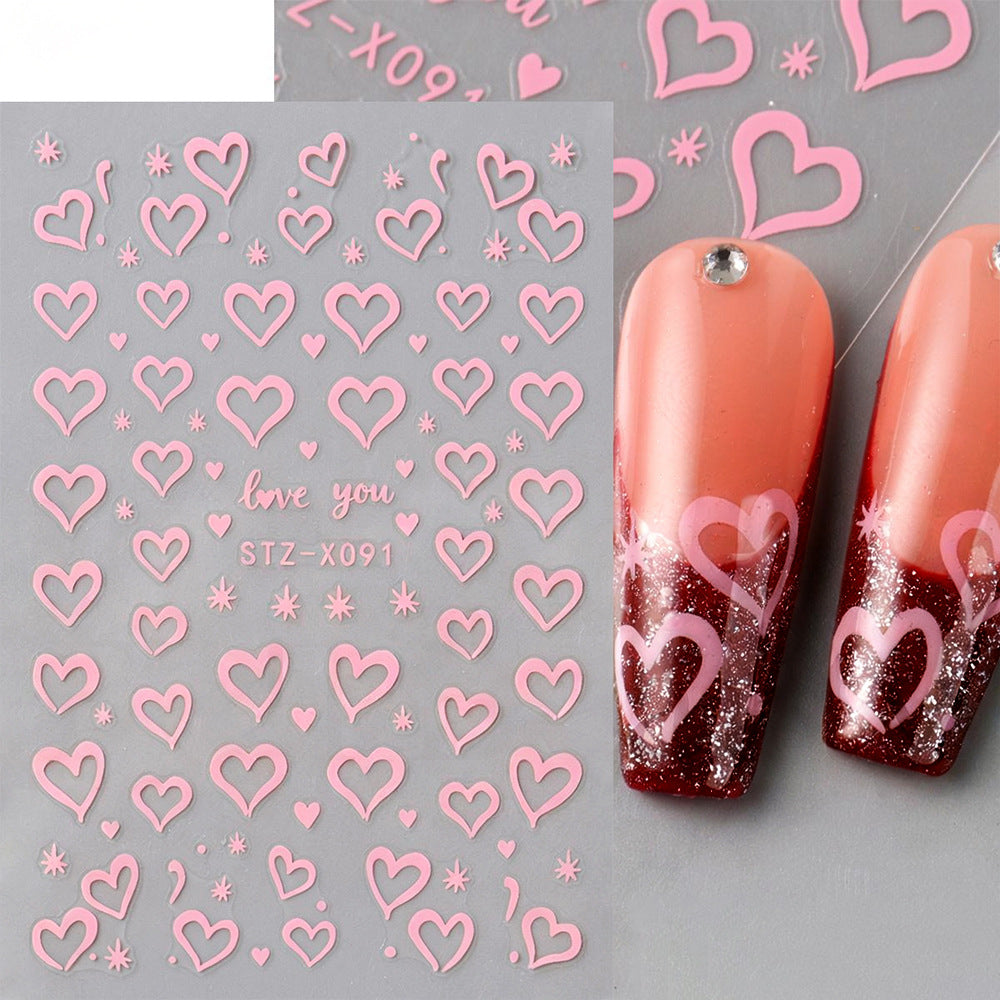 Heart-Shaped Nail Art Stickers — product view 5