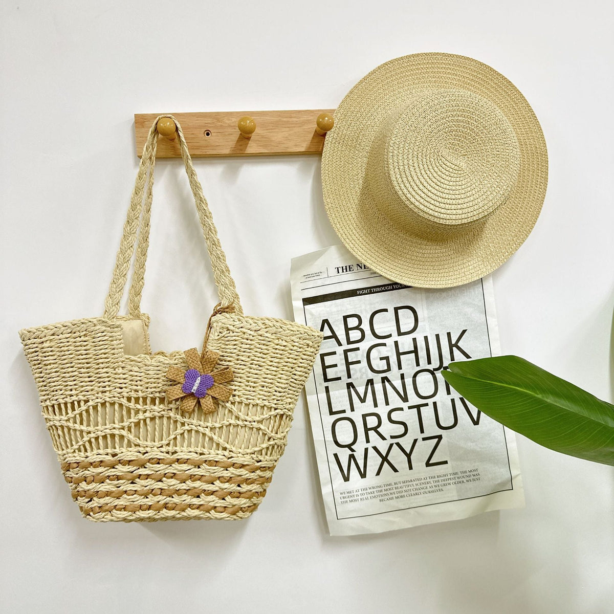 Handbag with Artistic Flower Motif LoungeYard — product view 3