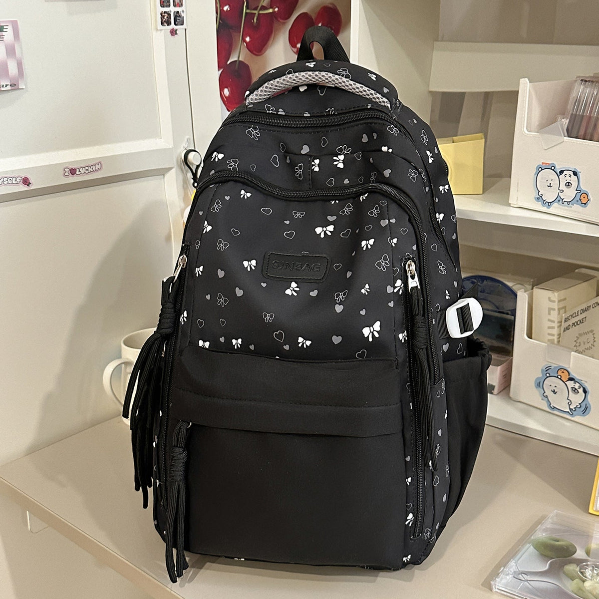Playful Bow-Embellished Stylish Backpack LoungeYard — product view 6