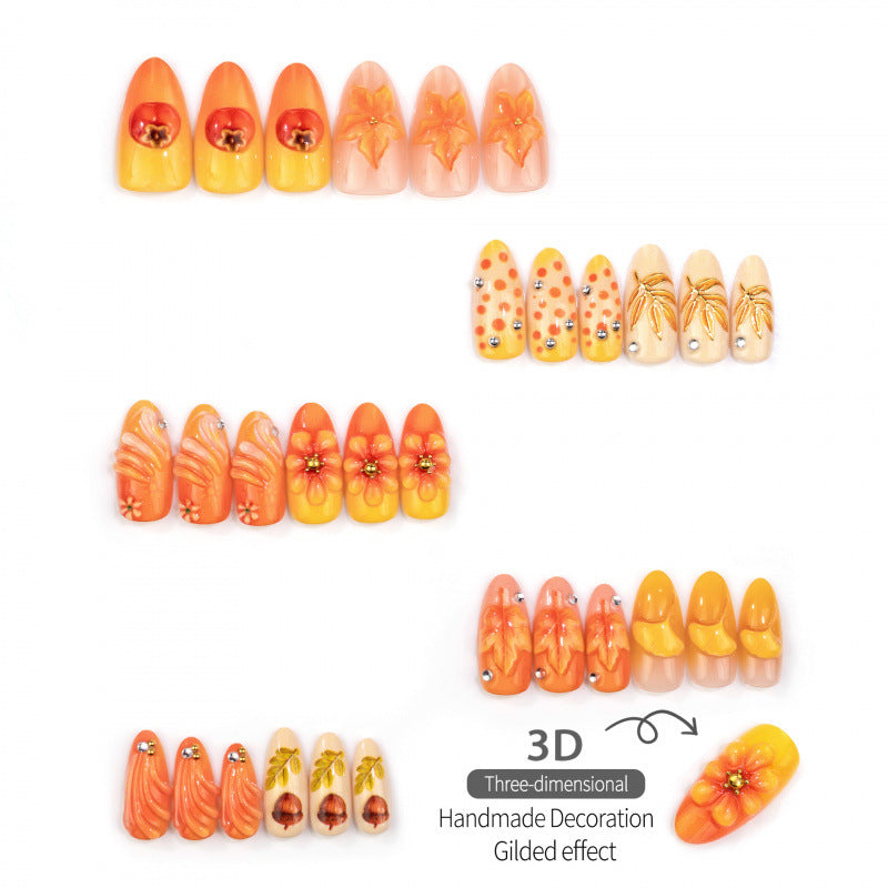 Artistic Autumn-Themed Press-On Nail Set — product view 3