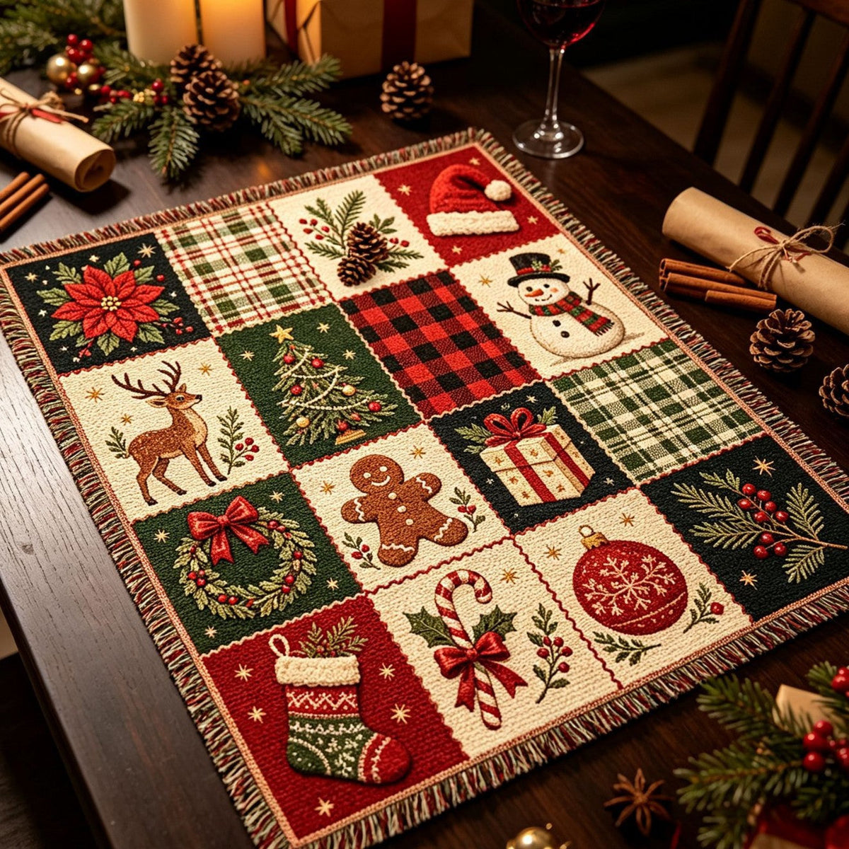 Cozy Holiday-Themed Throw Blanket — product view 3