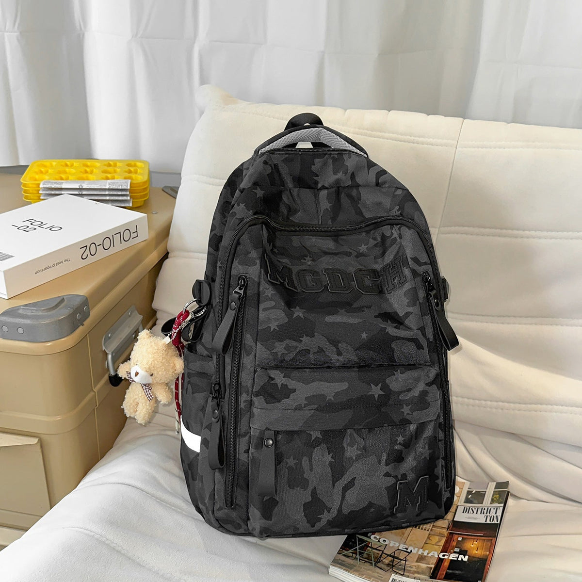 Durable Camo-Printed Day Backpack LoungeYard — product view 7