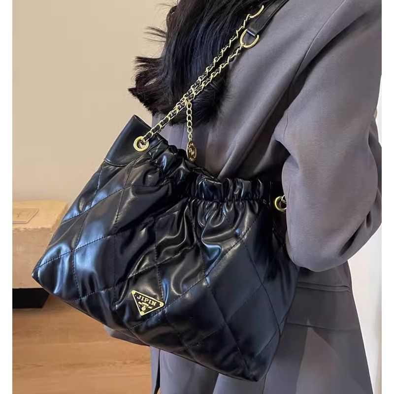 Quilted Chain-Handle Shoulder Bag LoungeYard — product view 4
