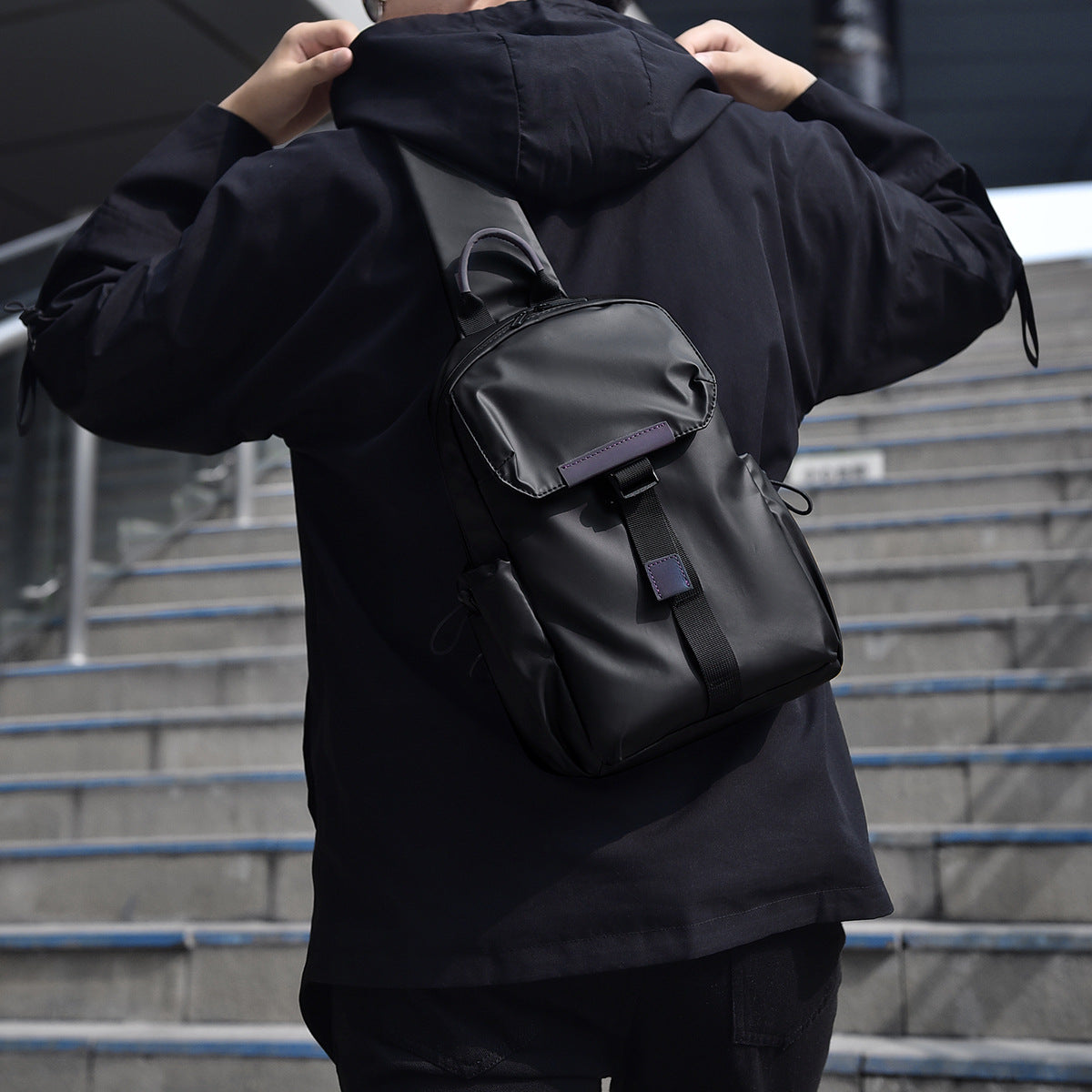 Sling Backpack with Versatile and Functional Pocket Design LoungeYard — product view 1
