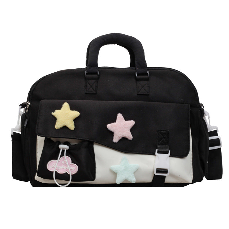 Fashionable Tote Bag With Colorful Applications LoungeYard — product view 4