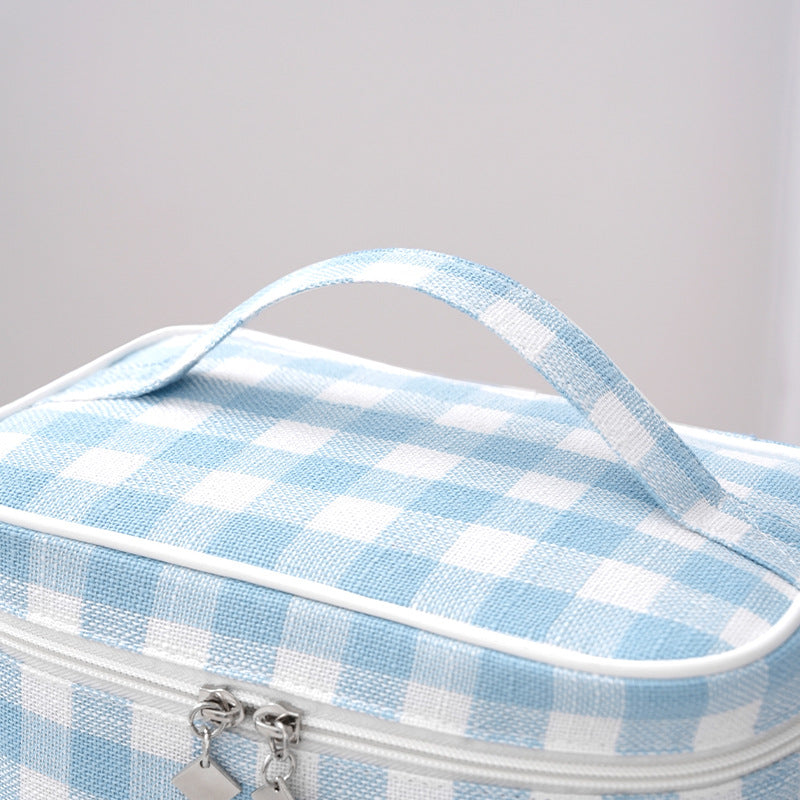 Stylish Checkered Makeup Case LoungeYard — product view 2