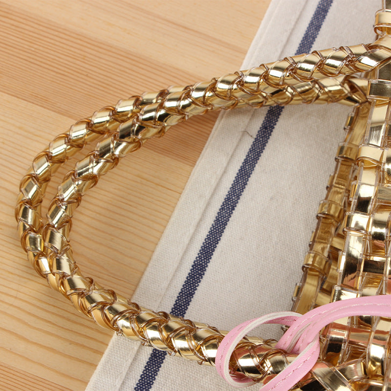 Playful basket bag with unique pendant LoungeYard — product view 2