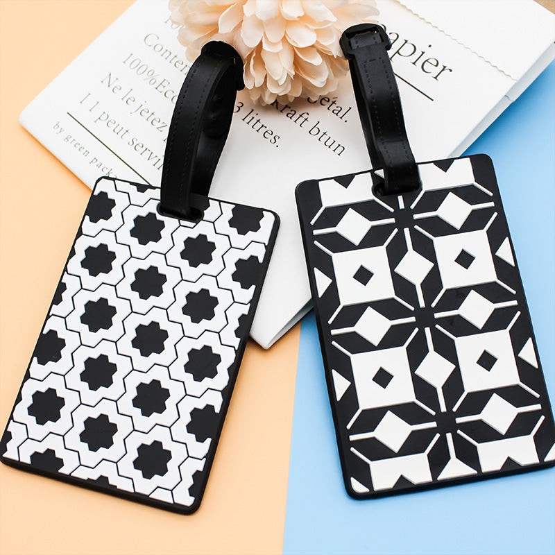 Unisex Geometric Pattern Luggage Tag LoungeYard — product view 2
