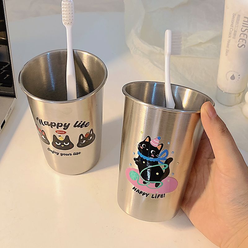 Stainless Steel Toothbrush Holder with Playful Animal Design LoungeYard — product view 3