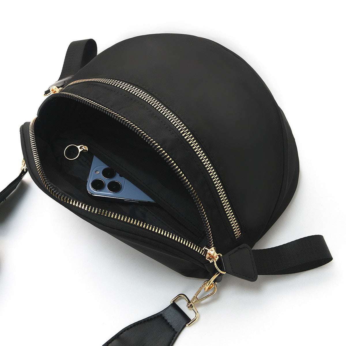 Shoulder bag with stylish check pattern and spacious compartment system LoungeYard — product view 2