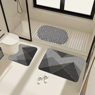 Modern Geometric Bath Mat Set — product view 7