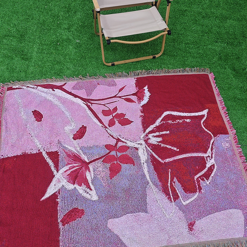 Artistic Floral Pattern Throw Blanket — product view 3