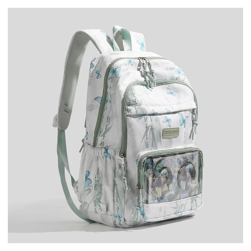 Butterfly-Printed Multi-Compartment Backpack LoungeYard — product view 2