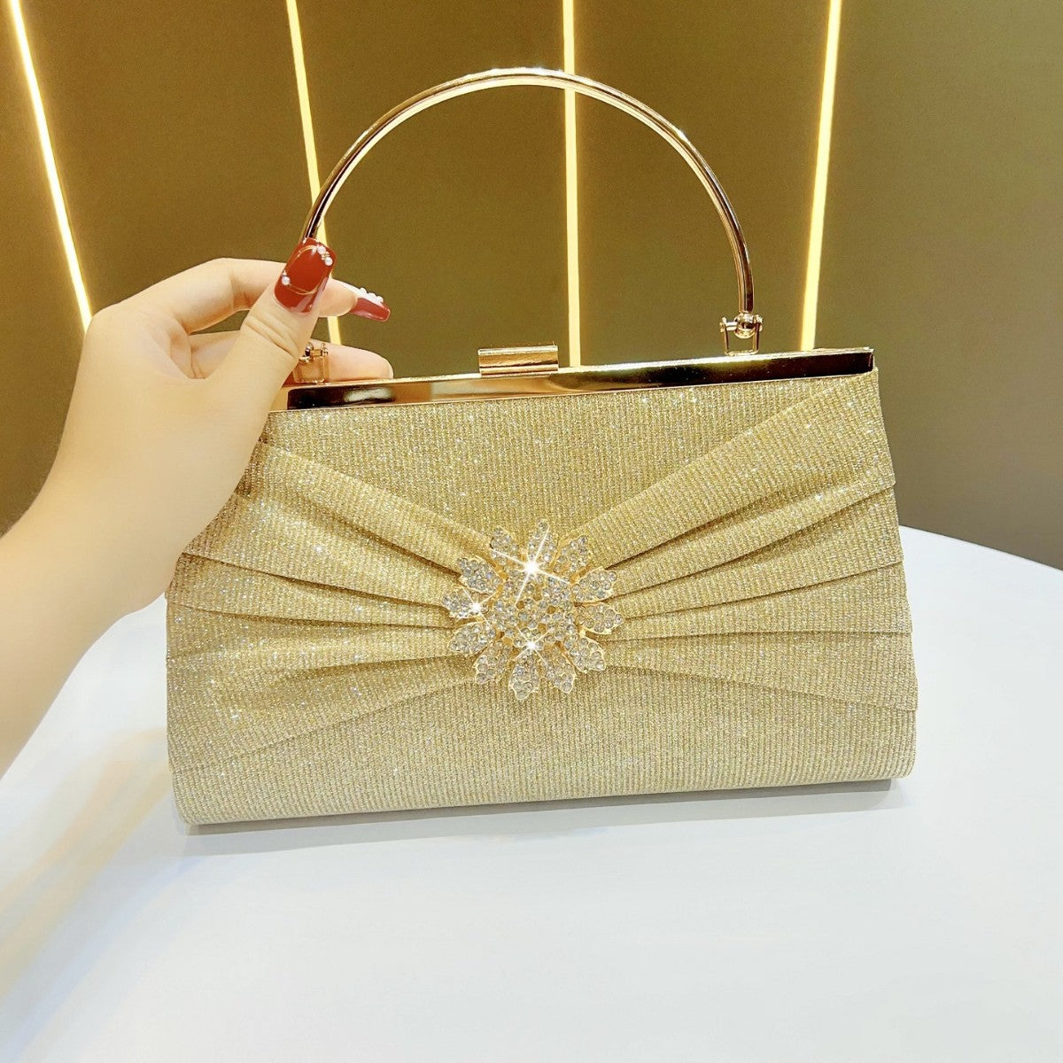 Glamorous Metallic Evening Handbag — product view 1