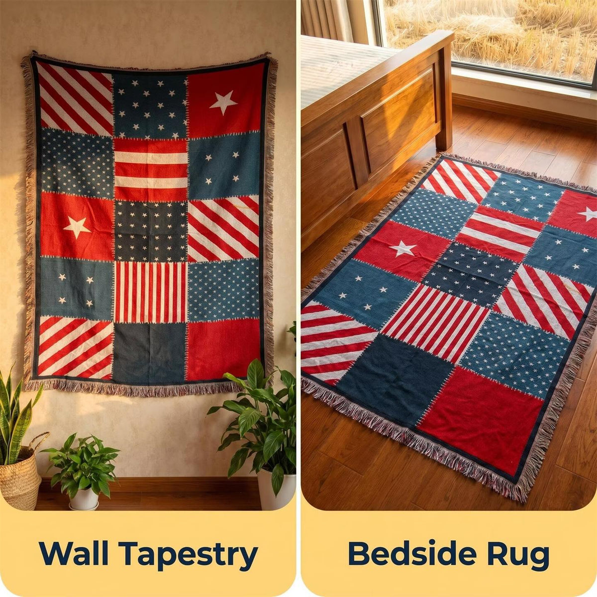 Vintage Patchwork Throw Blanket — product view 2