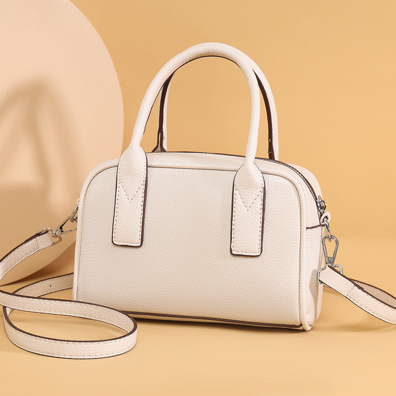 Textured Leather Mini Handheld Satchel LoungeYard — product view 3