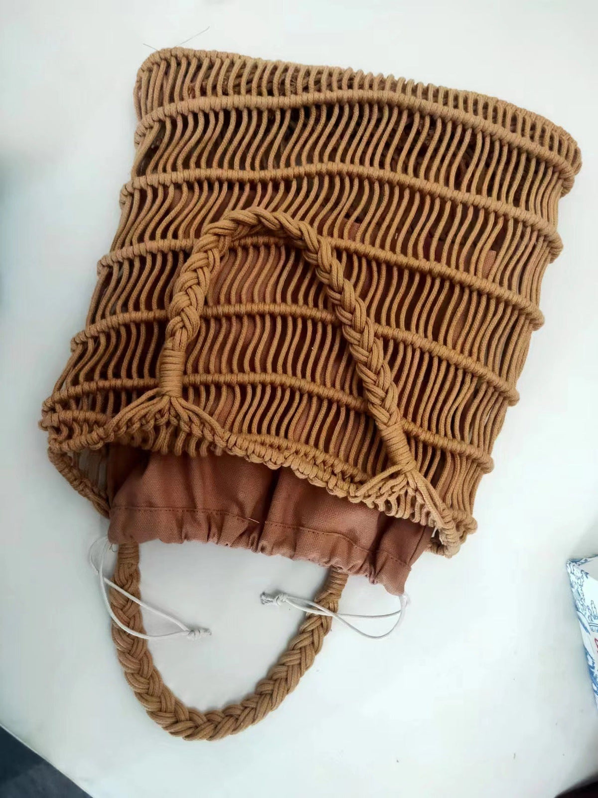 Handmade basket bag with braided design LoungeYard — product view 7