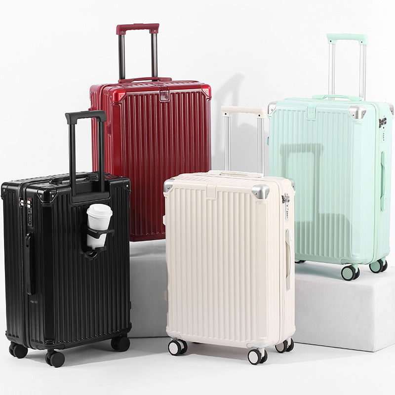 Unisex Travel-Friendly Hard Shell Suitcase with Integrated Beverage Holder LoungeYard — product view 1
