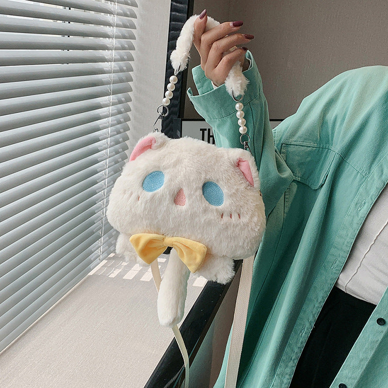 Plush Shoulder Bag with Cat Design LoungeYard — product view 6