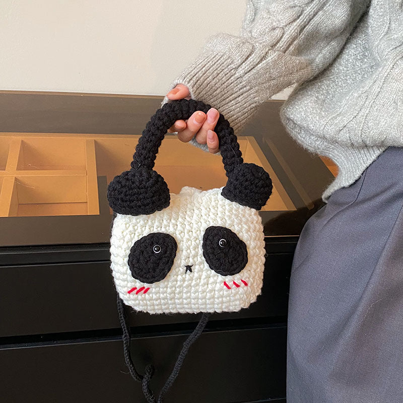 Cute Panda-Themed Crochet Mini Handbag — product view 1