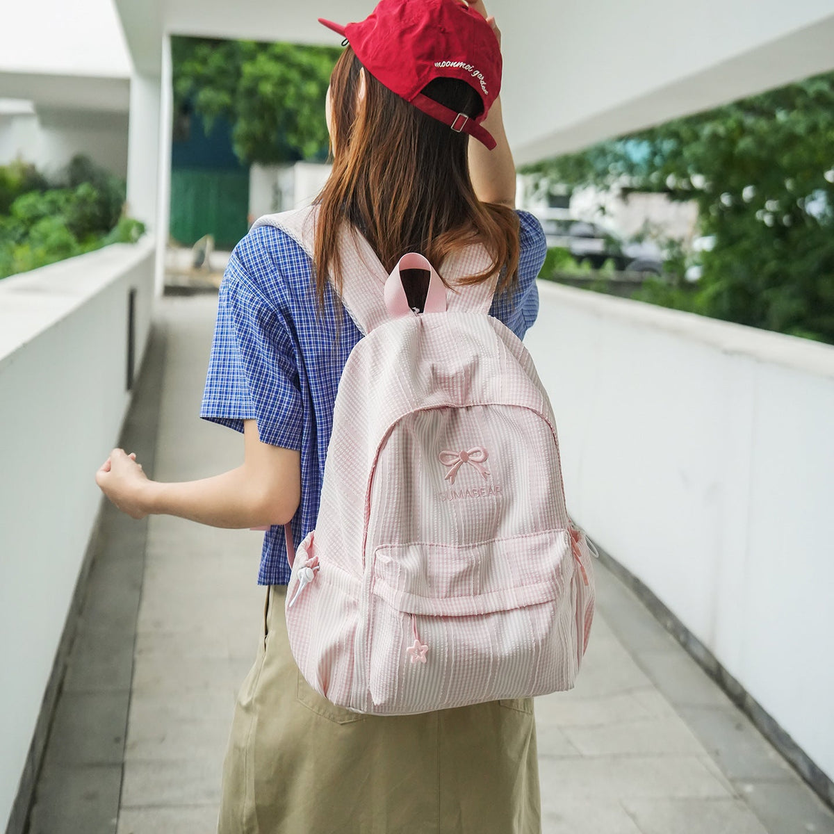 Casual Striped Backpack LoungeYard — product view 3