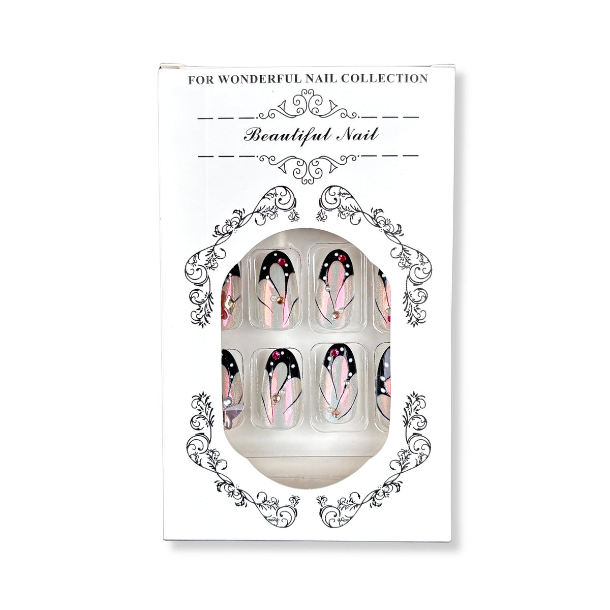 Artistic Press-On Nail Set with Floral Designs — product view 4