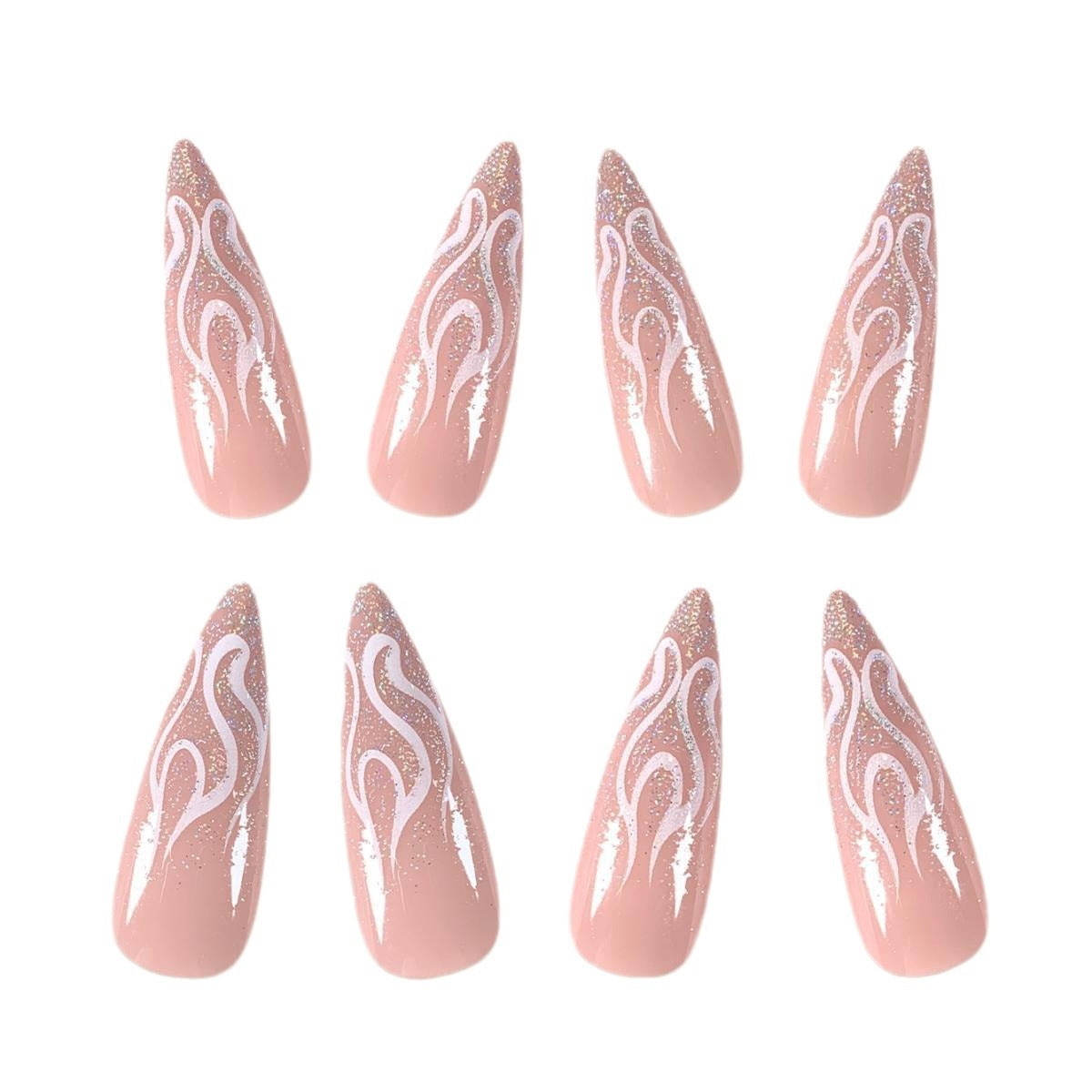 Flame Accent Stiletto Nail Art — product view 3