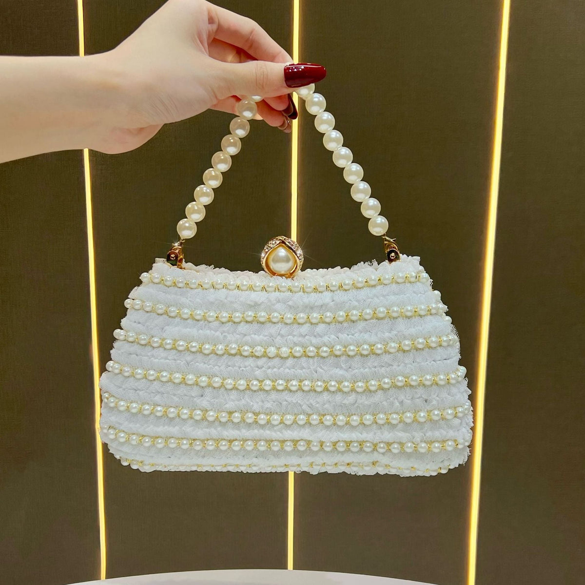 Elegant Pearl-Embellished Handbag — product view 7
