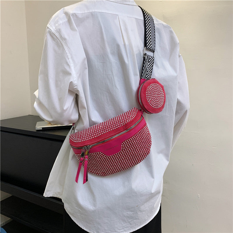 Stylish Rhinestone Embellished Mini Crossbody Bag LoungeYard — product view 4