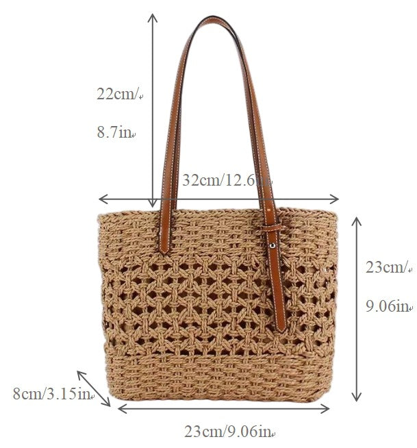 Handbag Made of Natural Macrame with Vegan Leather Handles LoungeYard — product view 7