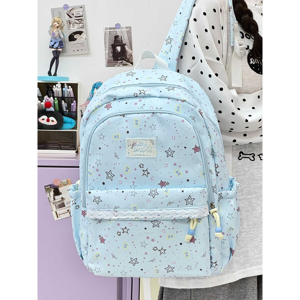 Cartoon-Themed Multi-Pocket Backpack LoungeYard — product view 3