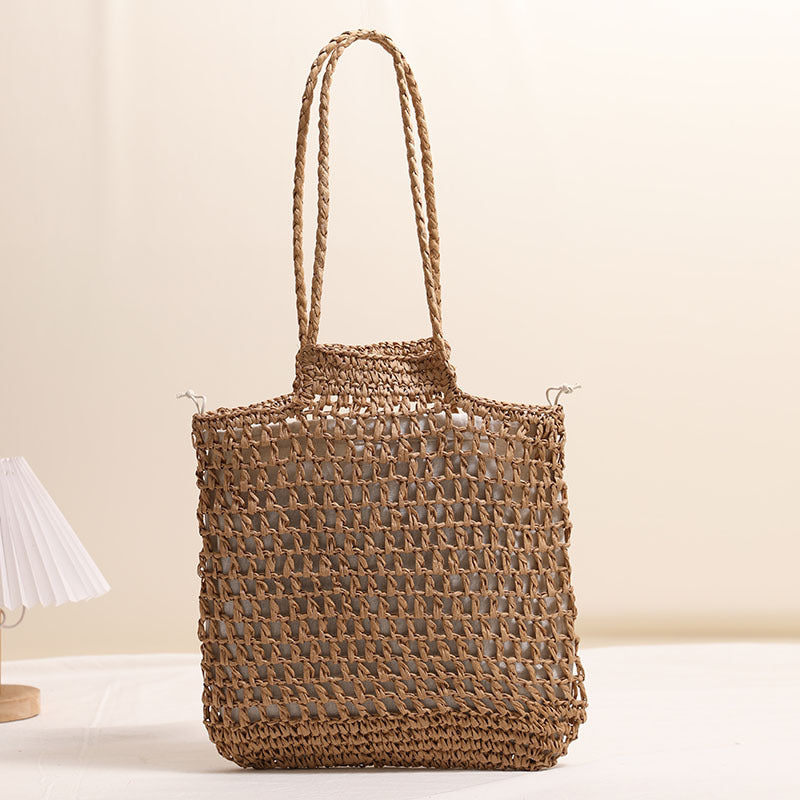 Handmade net tote bag made of natural material LoungeYard — product view 4