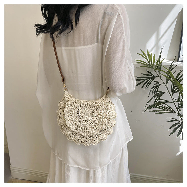 Handmade shoulder bag with floral patterns LoungeYard — product view 1