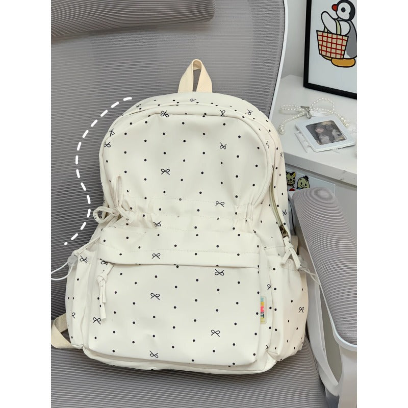 Stylish Polka Dot Casual Backpack LoungeYard — product view 6