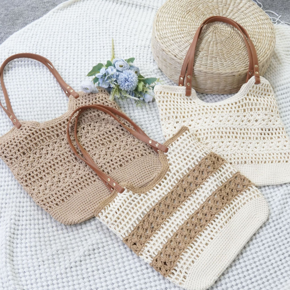 Handcrafted Macrame Tote Bag LoungeYard — product view 4