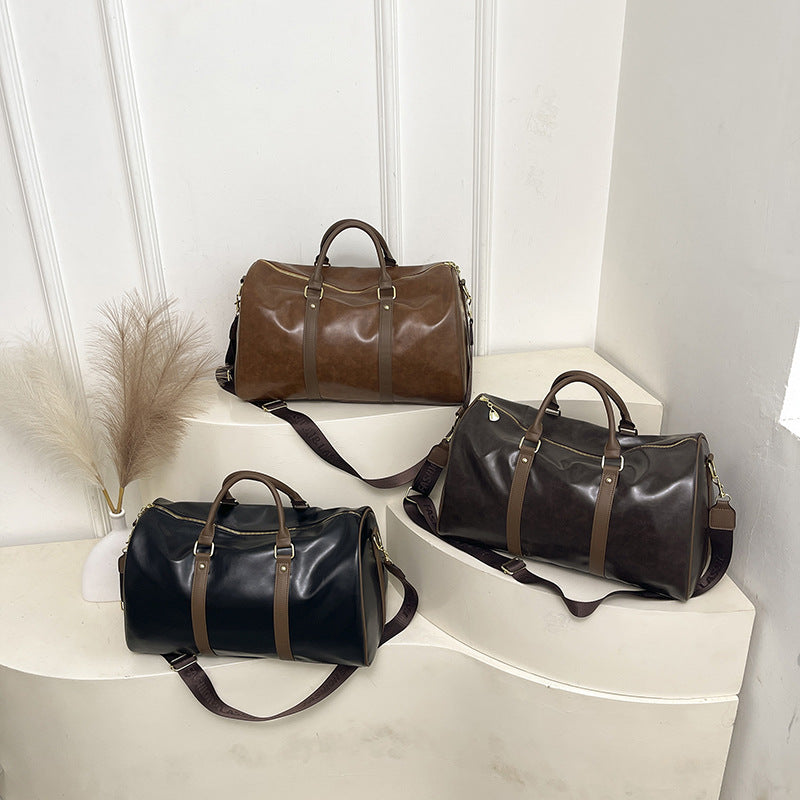 Premium Leather Travel Duffle Bag LoungeYard — product view 2