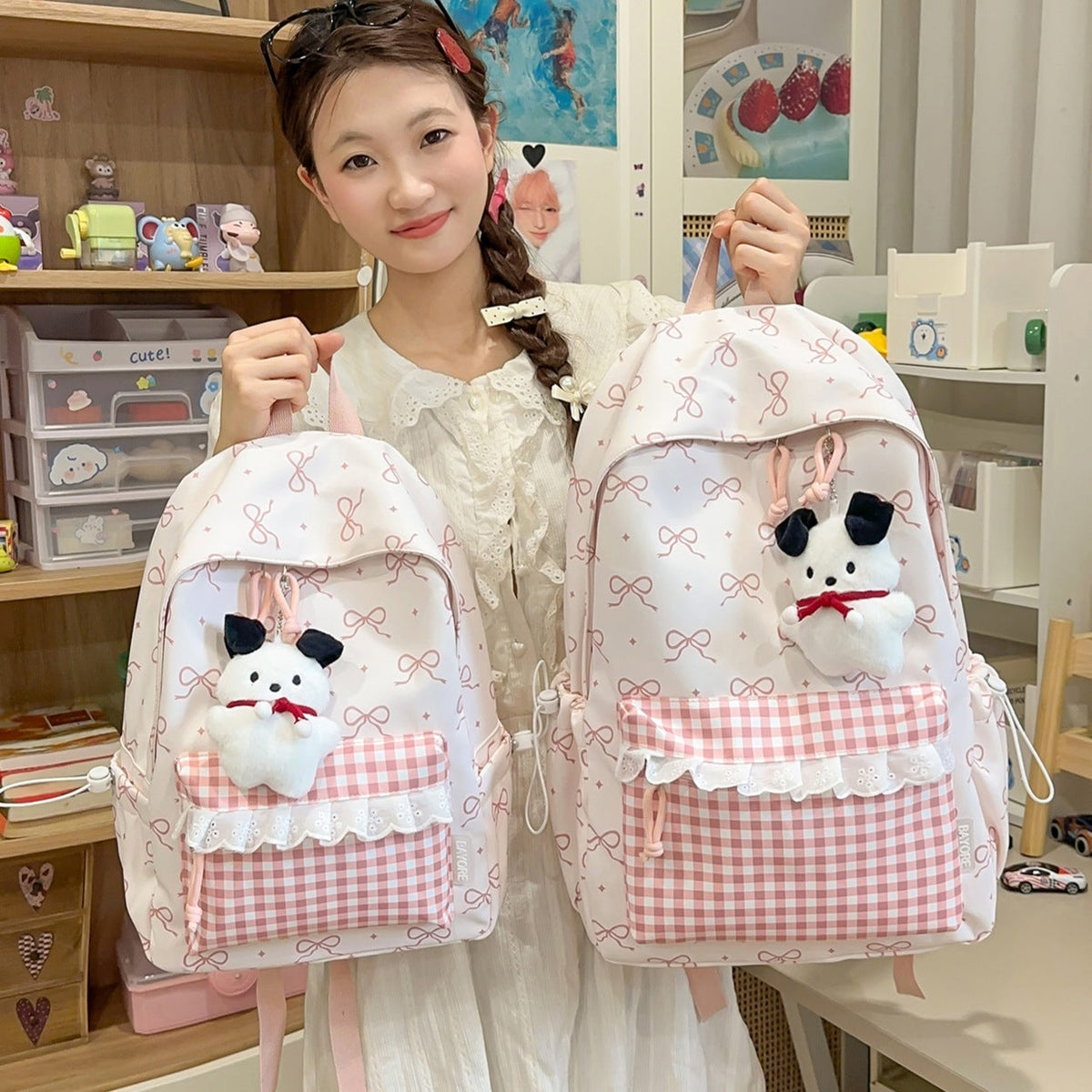 Decorative Bow-Embellished Backpack LoungeYard — product view 2