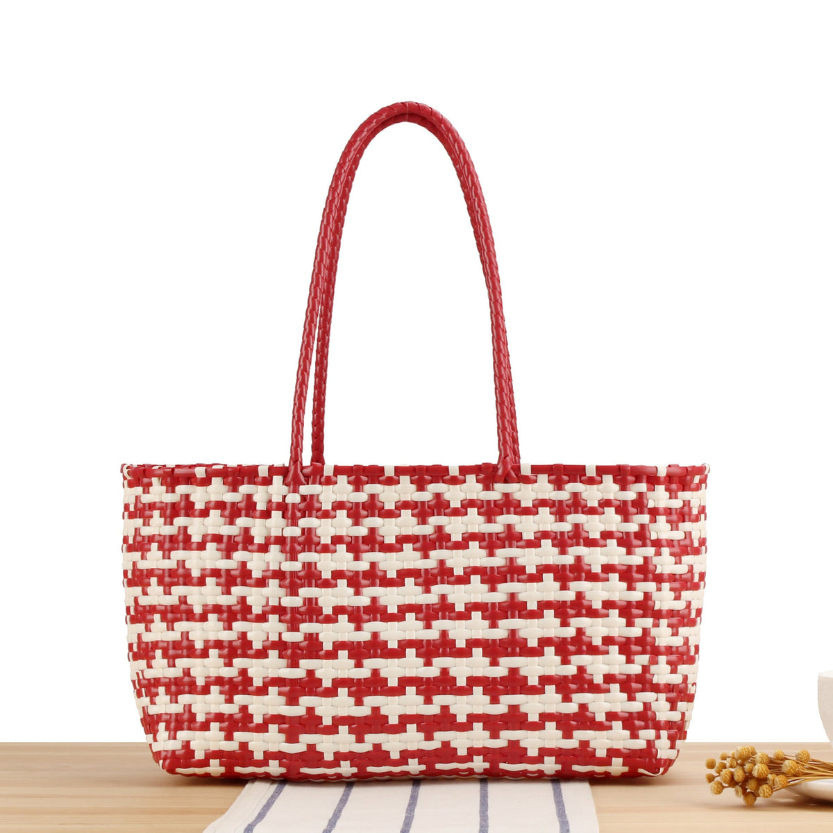 Braided Tote Bag with Stylish Patterns LoungeYard — product view 7