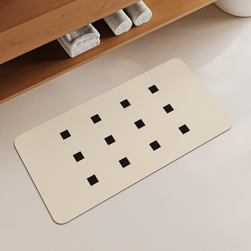 Non-Slip Memory Foam Bathroom Rug Set with Geometric Square Cutout Pattern — product view 4