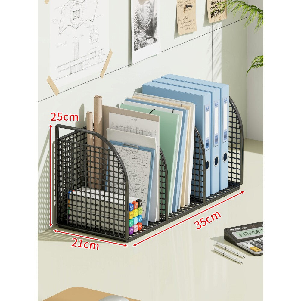 Multi-Tier Angled Metal Mesh Desktop File and Folder Organizer — product view 5