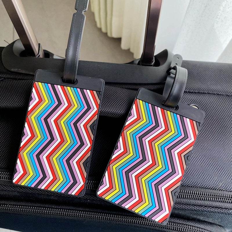 Vibrant Chevron Pattern Luggage Tag LoungeYard — product view 3