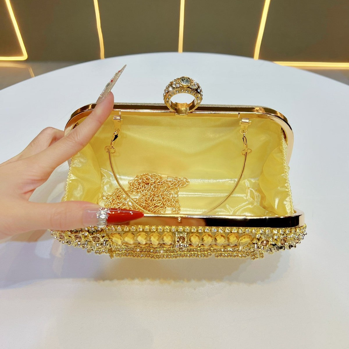 Crystal Fringe Evening Handbag — product view 3