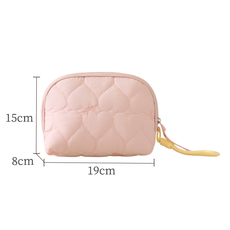 Heart-Quilted Makeup Bag LoungeYard — product view 5