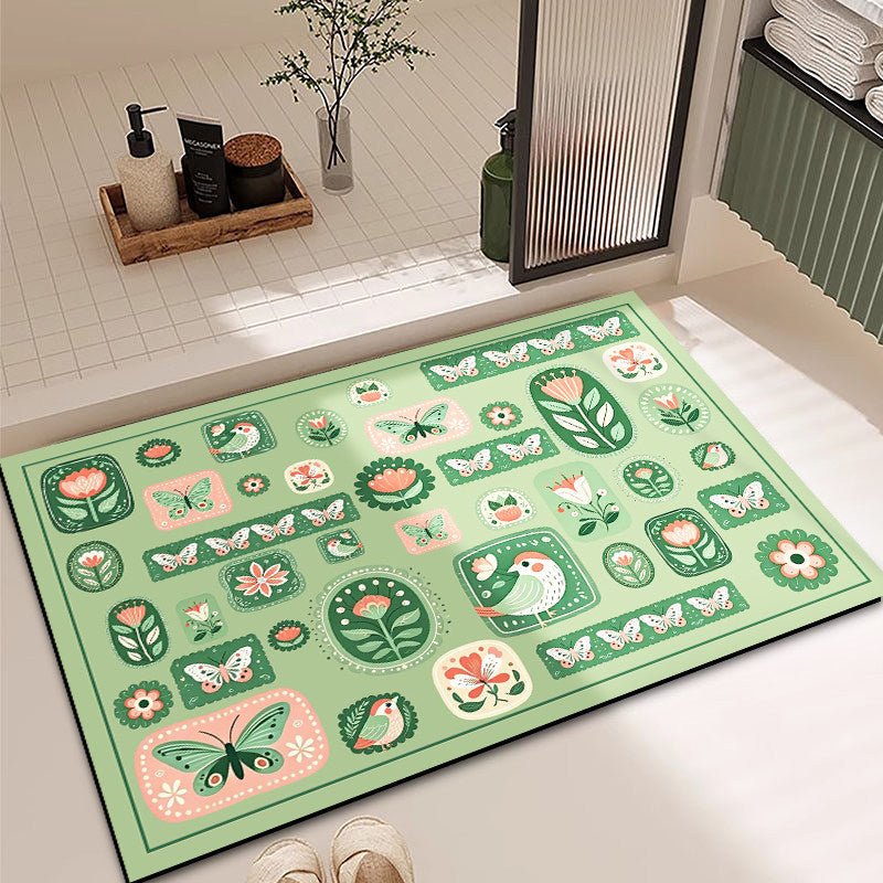 Vibrant Floral Pattern Bath Mat — product view 3