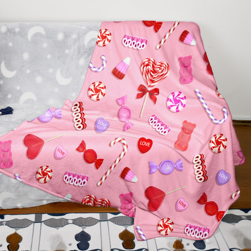Heart Pattern Fleece Throw Blanket — product view 5