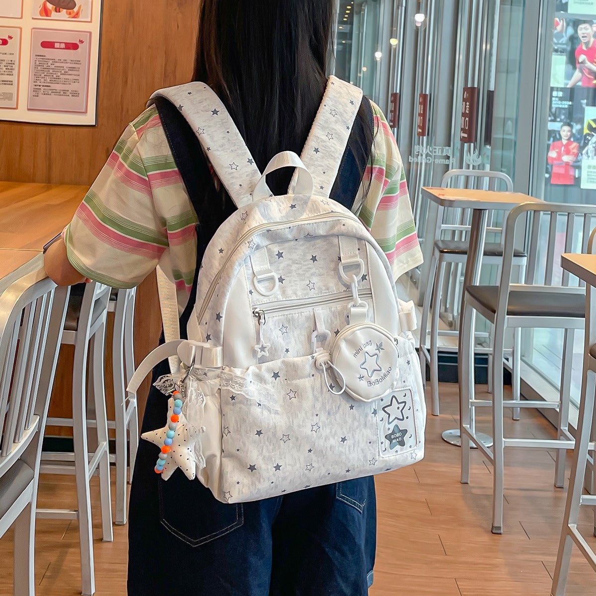 Star-Patterned Multi-Functional Backpack LoungeYard — product view 1