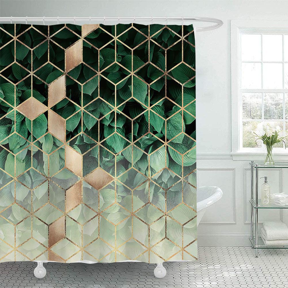 Textured Mosaic Pattern Shower Curtain LoungeYard — product view 4