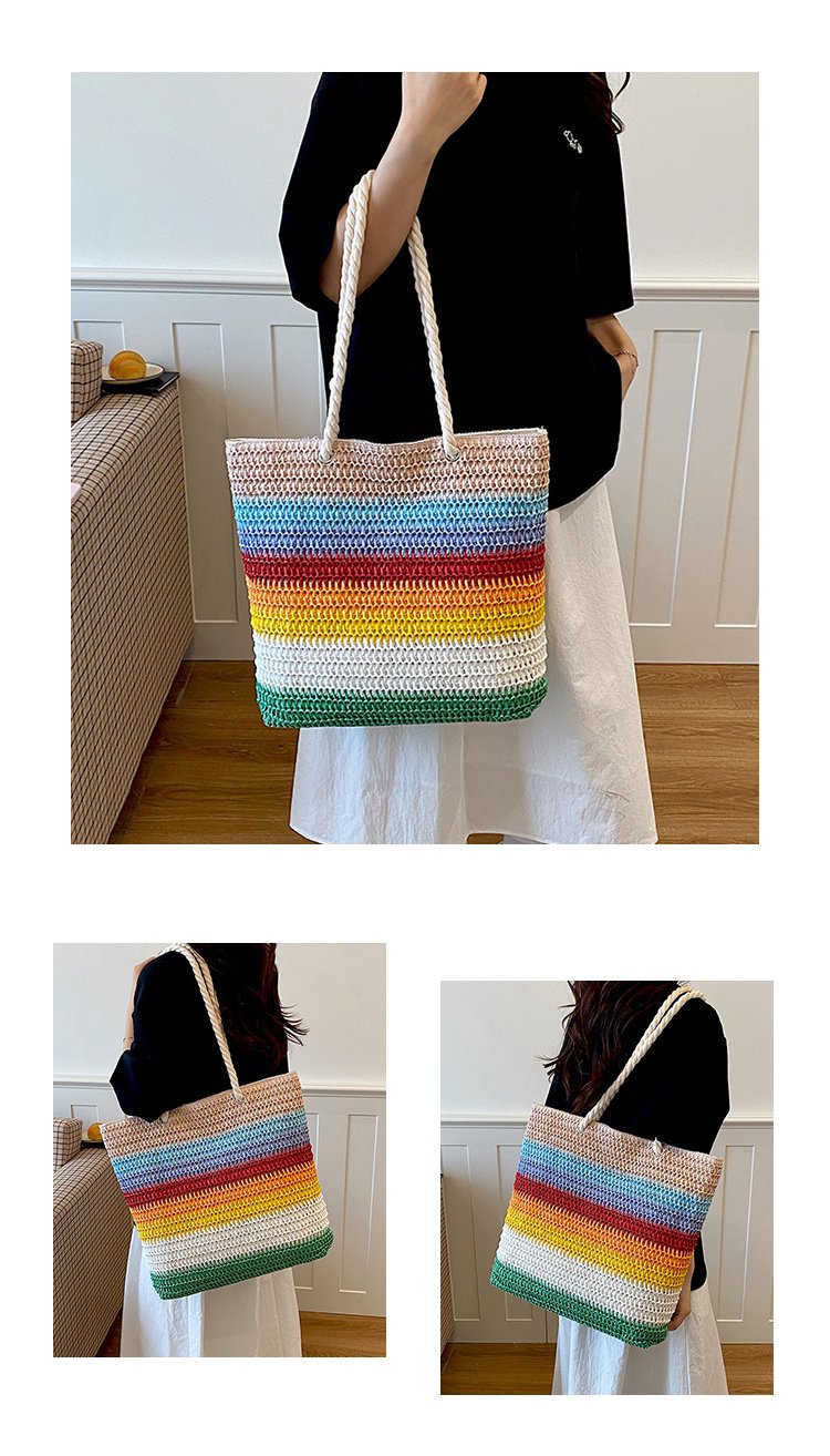 Casual Handwoven Straw Tote Bag — product view 4
