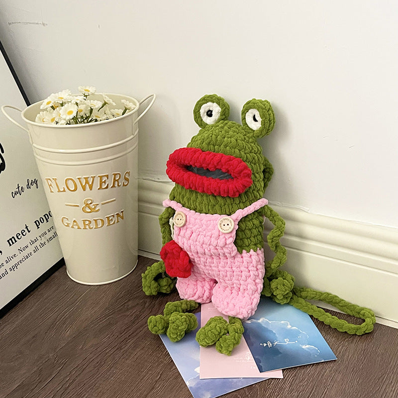 Playful Frog-Themed Crochet Backpack — product view 2